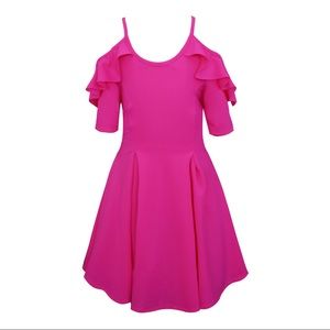 NWT Girls Off The Shoulder Open Back Ruffle Dress